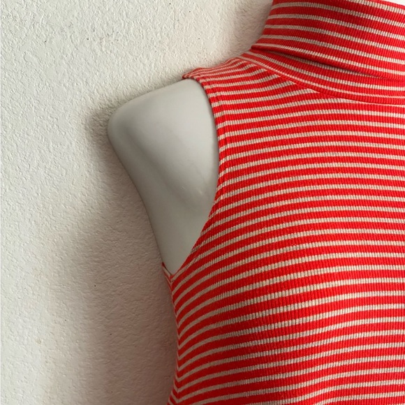 Puella Orange Striped Turtleneck Swing Top Sleeveless Tunic S - Picture 8 of 14